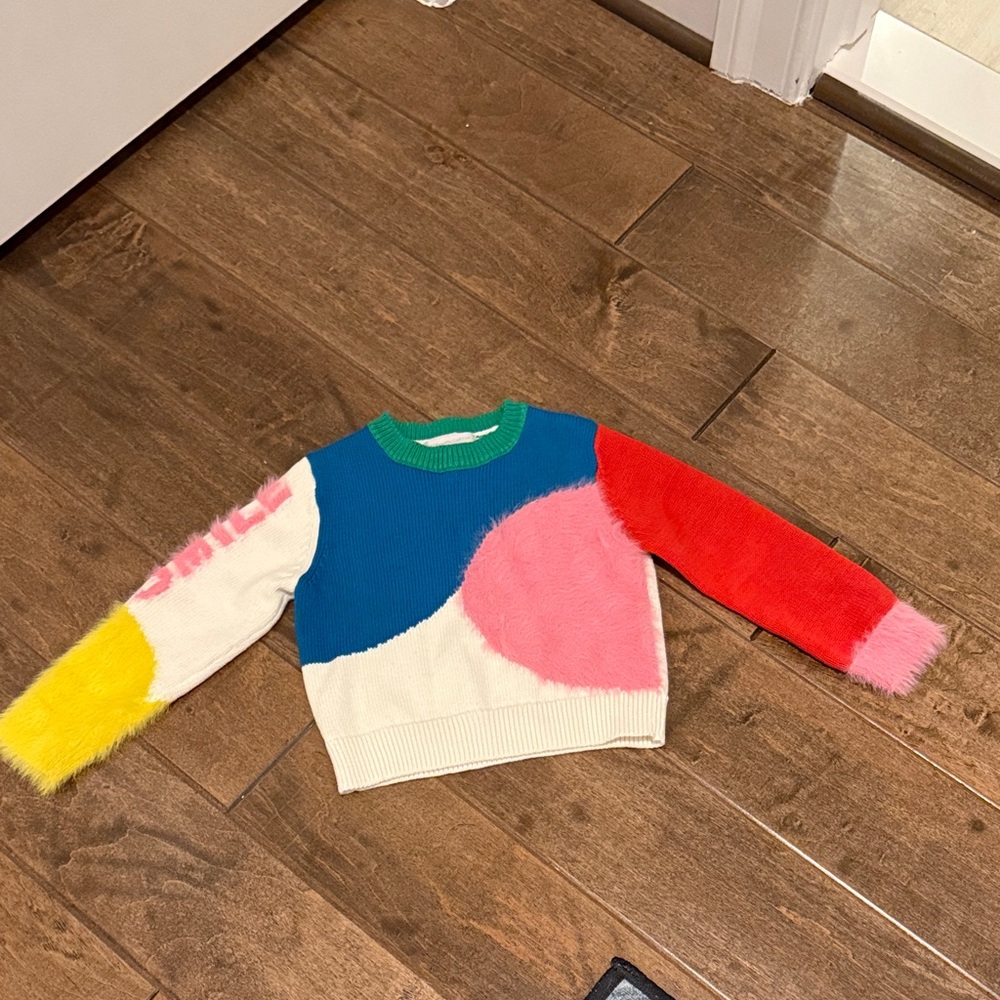 Stella McCartney Kids Multicolor Smile Sweater with fuzzy fabric NEW
